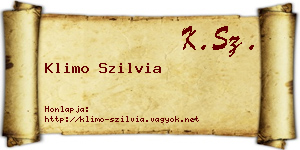 Klimo Szilvia névjegykártya