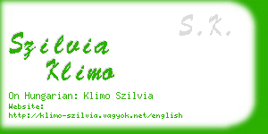 szilvia klimo business card